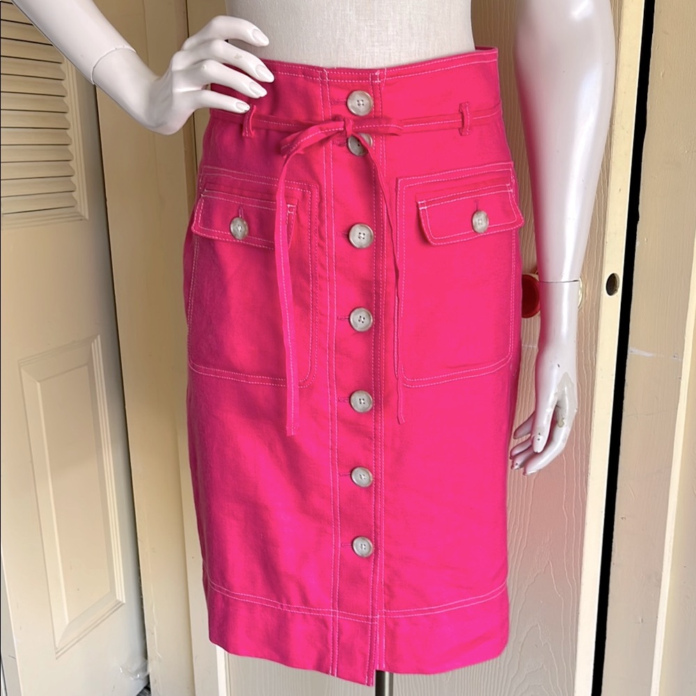 Banana Republic Pink Button-Front Skirt